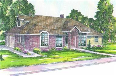 3-Bedroom, 2950 Sq Ft Contemporary House Plan - 108-1393 - Front Exterior