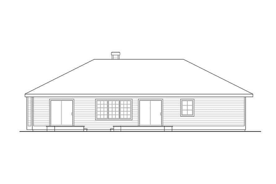 Home Plan Rear Elevation of this 3-Bedroom,2022 Sq Ft Plan -108-1395