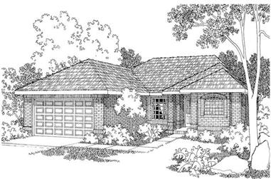 3-Bedroom, 1349 Sq Ft Contemporary House Plan - 108-1396 - Front Exterior