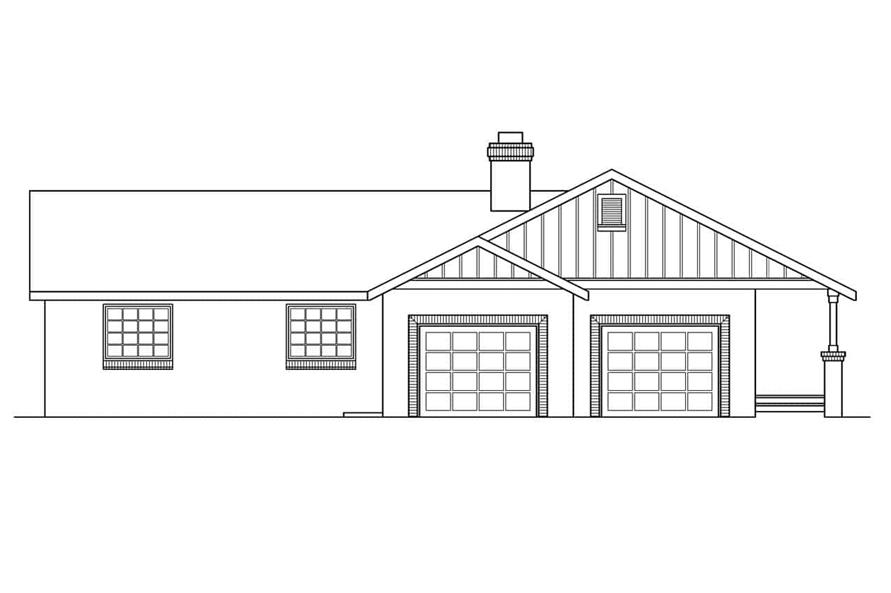 Home Plan Left Elevation of this 4-Bedroom,2568 Sq Ft Plan -108-1400