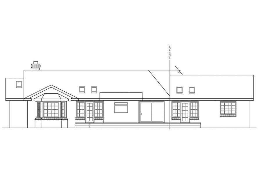 Home Plan Rear Elevation of this 4-Bedroom,2568 Sq Ft Plan -108-1400