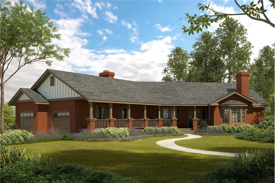 4-Bedroom, 2580 Sq Ft Country House Plan - 108-1400 - Front Exterior