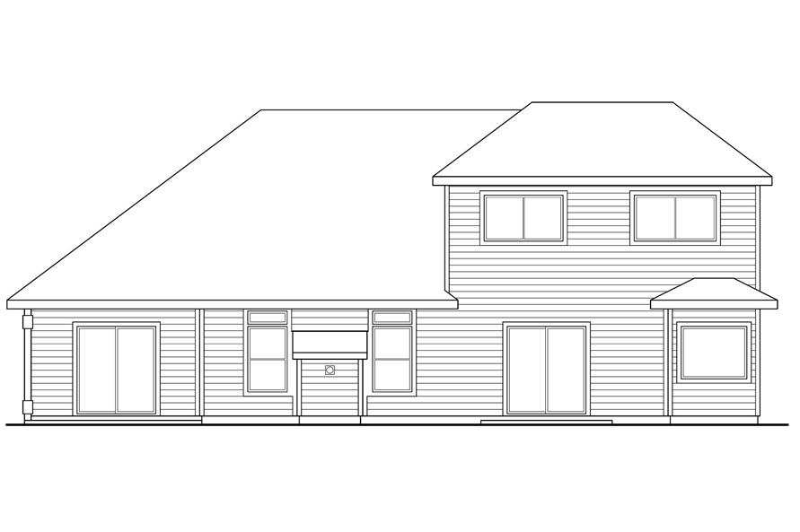 Home Plan Rear Elevation of this 3-Bedroom,2130 Sq Ft Plan -108-1402