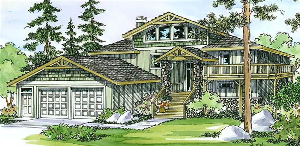 Multi-Level home (ThePlanCollection: Plan #108-1406)