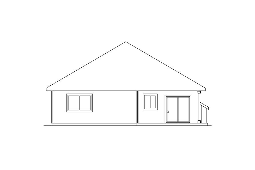 Home Plan Rear Elevation of this 3-Bedroom,1348 Sq Ft Plan -108-1407