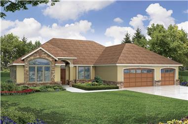 3-Bedroom, 2274 Sq Ft Contemporary House Plan - 108-1409 - Front Exterior