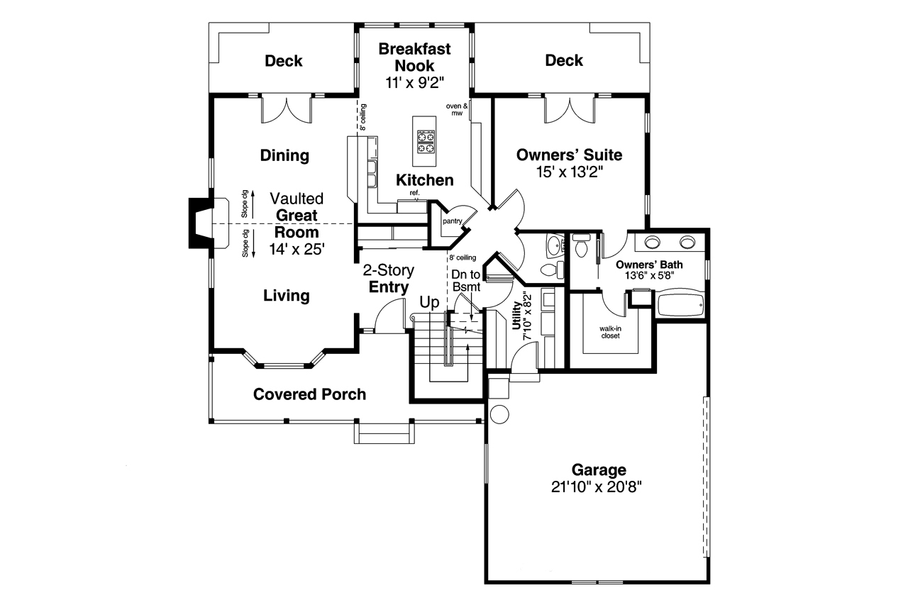 Floor Plan First Story of Country Plan #108-1411