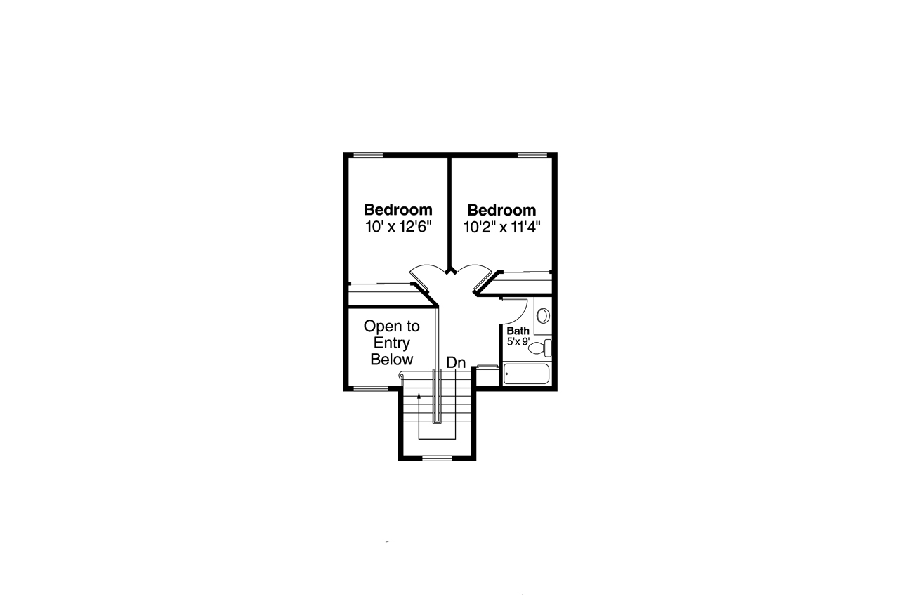 Floor Plan Second Story of Country Plan #108-1411