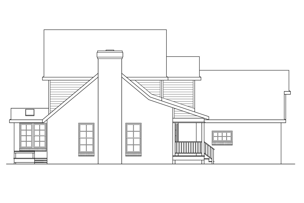 Home Plan Left Elevation of this 3-Bedroom,1792 Sq Ft Plan -108-1411