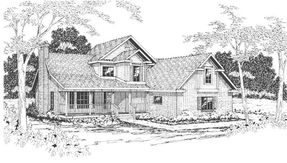Front View of this 3-Bedroom, 1792 Sq Ft Plan - 108-1411