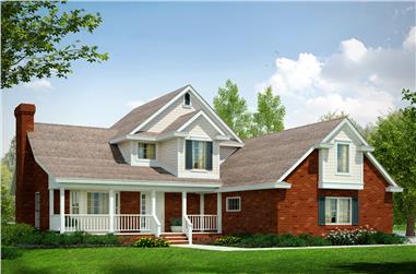 3-Bedroom, 1792 Sq Ft Country House Plan - 108-1411 - Front Exterior