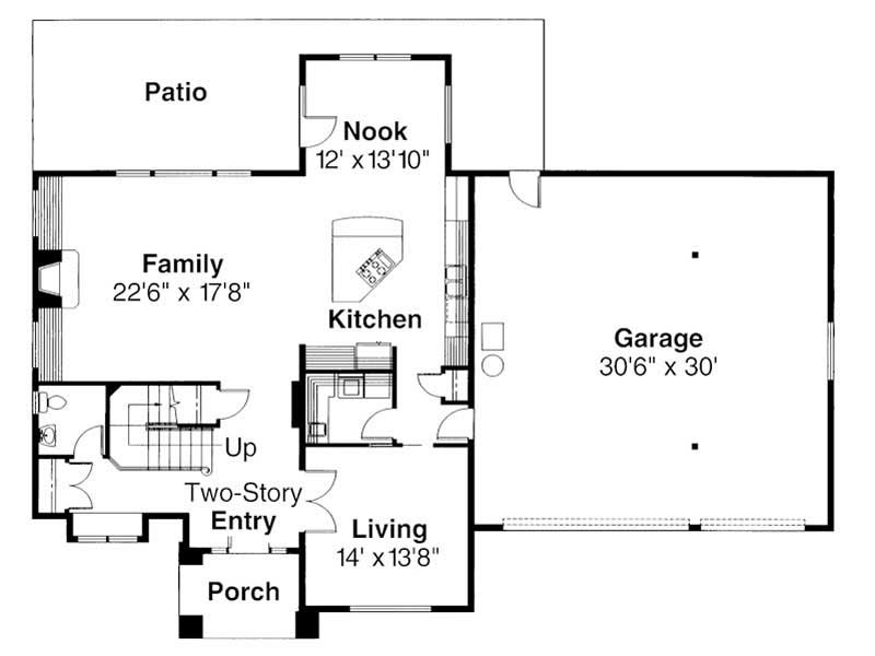 Floor Plan First Story of Contemporary Plan #108-1412