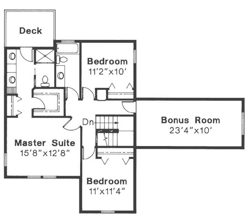 Floor Plan Second Story of Country Plan #108-1414
