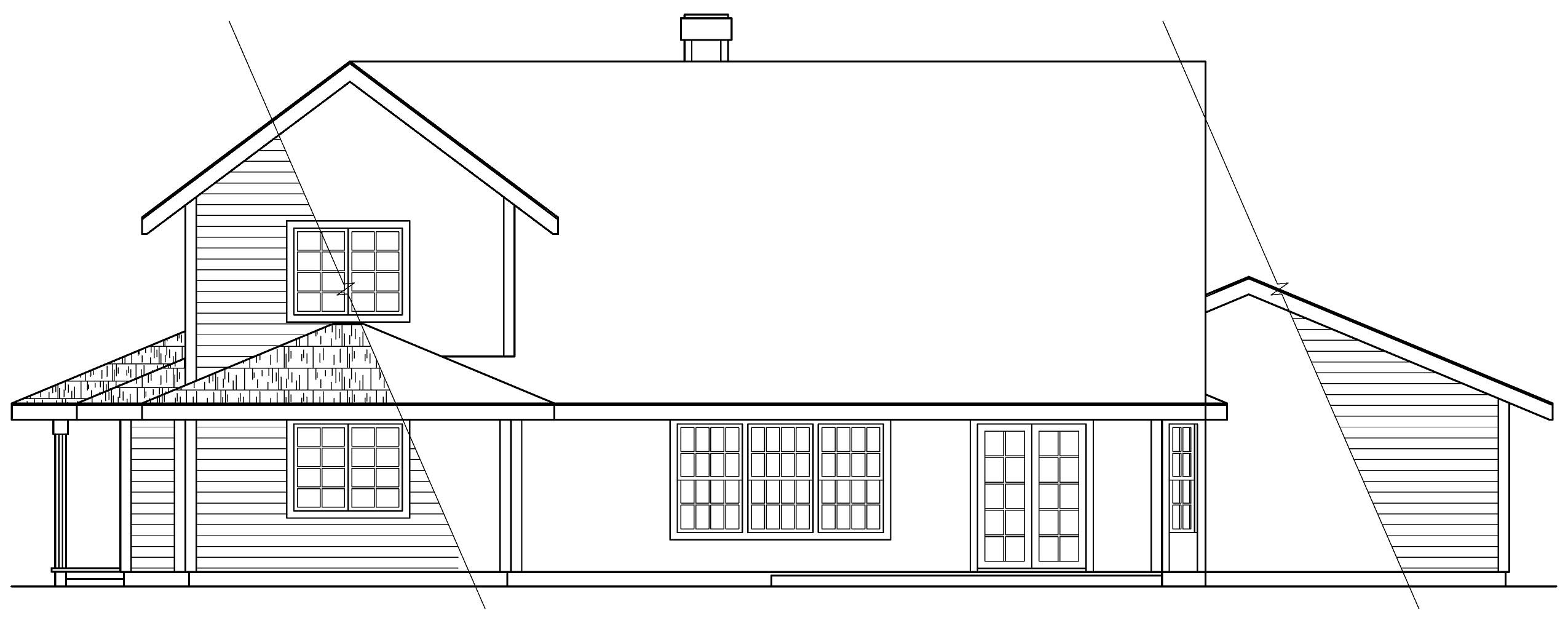 Home Plan Rear Elevation of this 4-Bedroom,2557 Sq Ft Plan -108-1415