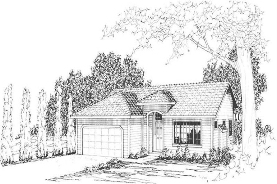3-Bedroom, 1260 Sq Ft Small House Plans - 108-1416 - Front Exterior