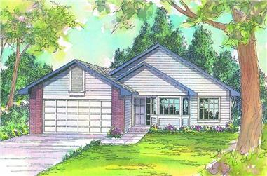 3-Bedroom, 1415 Sq Ft Small House Plans - 108-1418 - Front Exterior