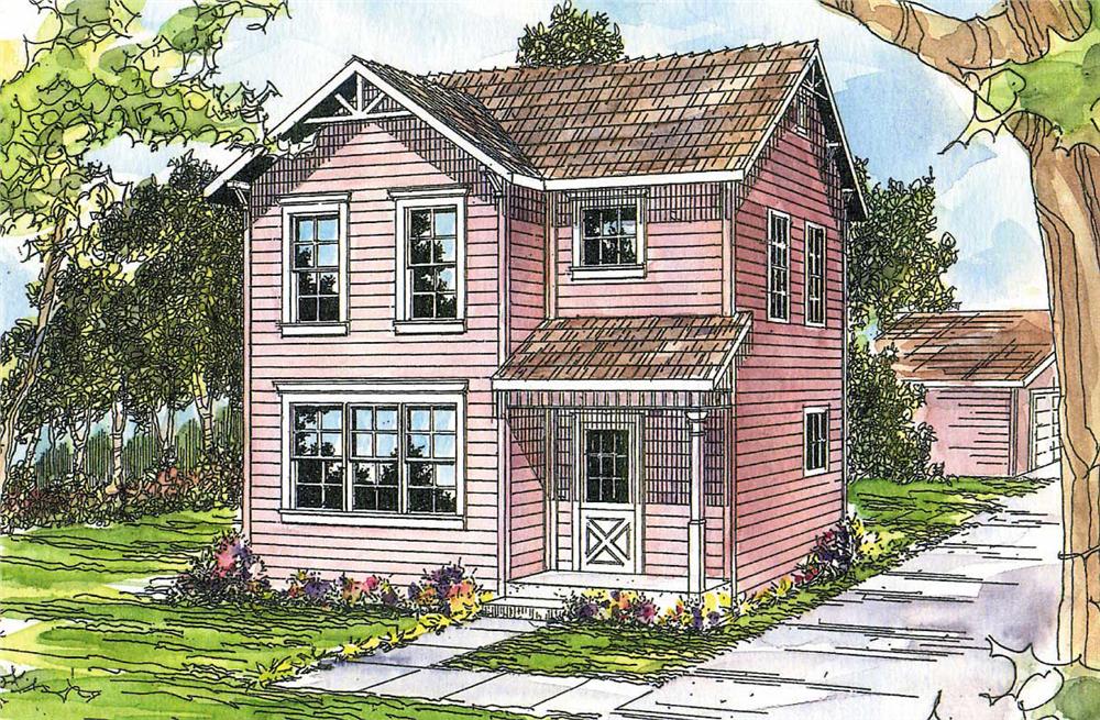 This image shows the farmhouse style for this set of house plans.