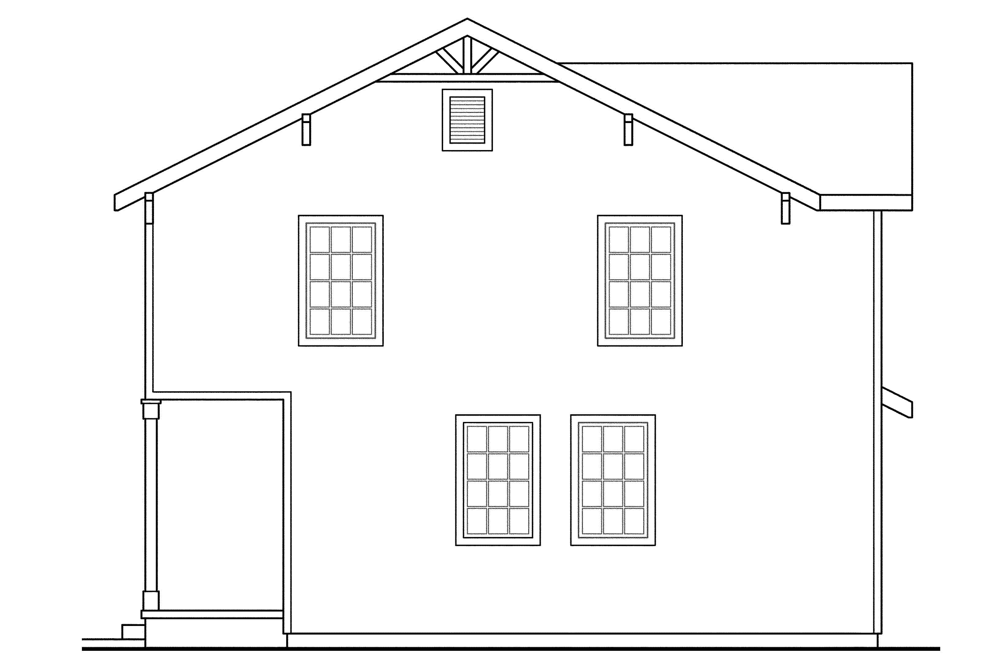 Home Plan Left Elevation of this 3-Bedroom,1331 Sq Ft Plan -108-1428