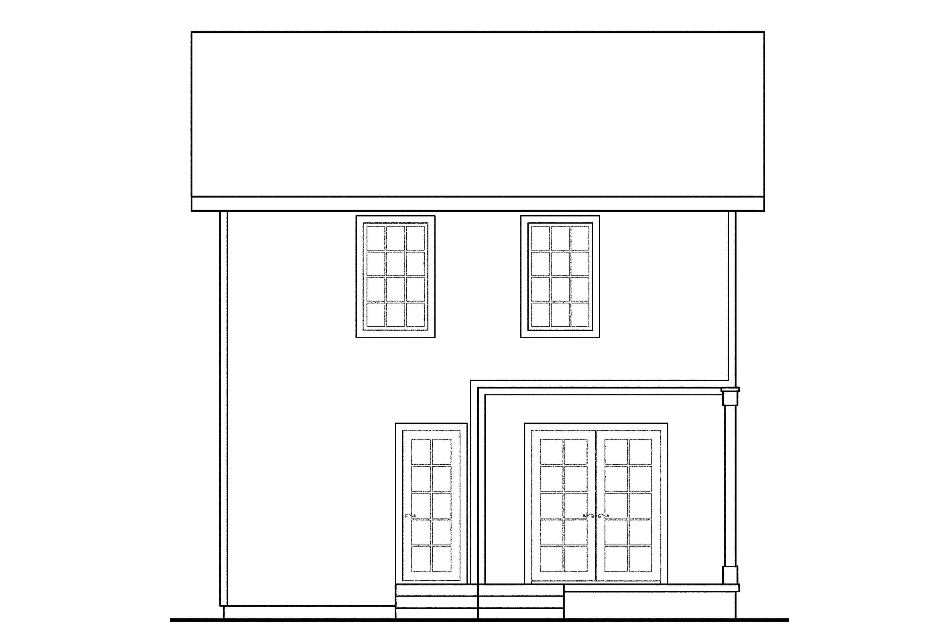 Home Plan Rear Elevation of this 3-Bedroom,1331 Sq Ft Plan -108-1428