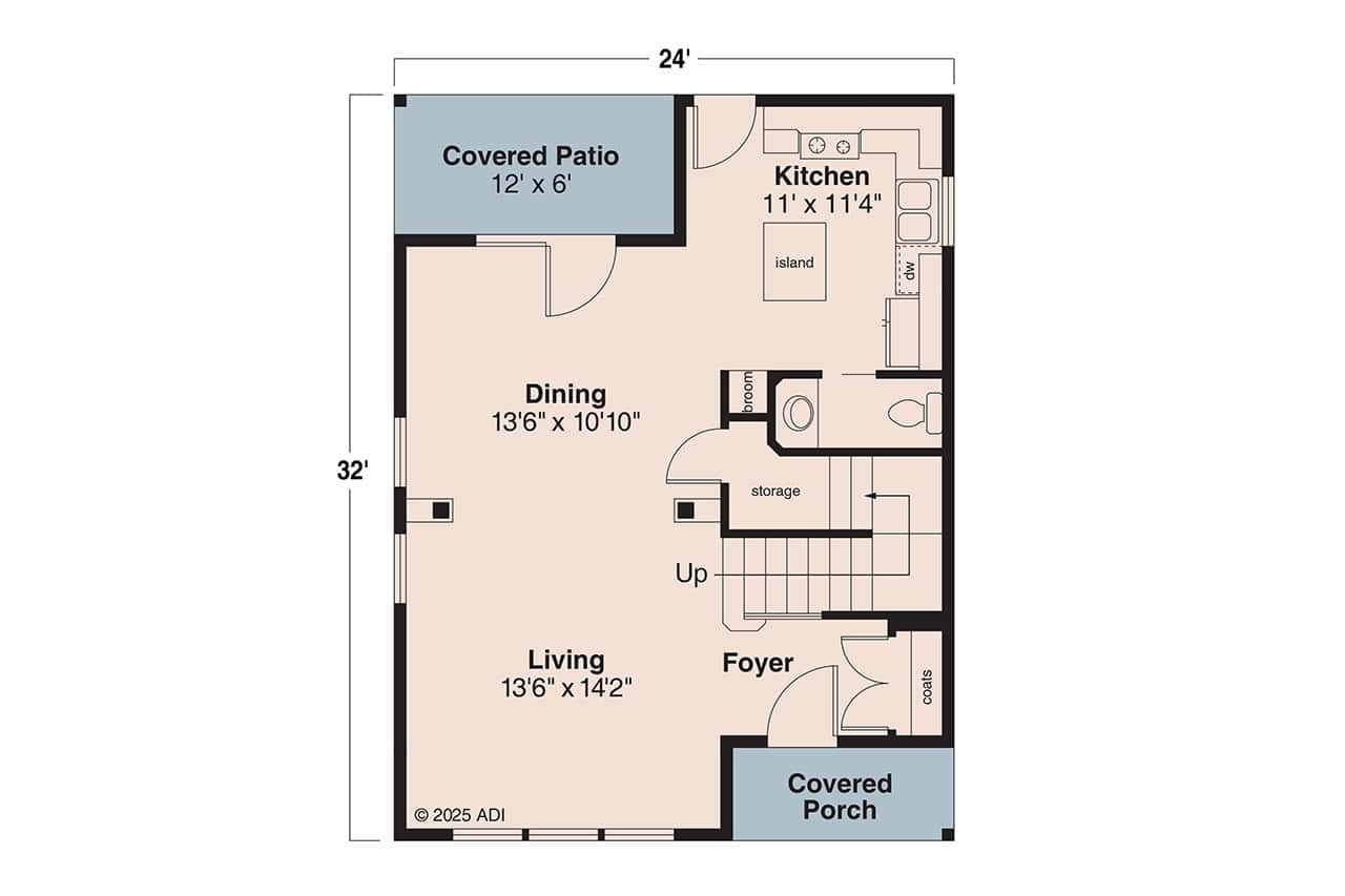 Floor Plan First Story of Craftsman Plan #108-1428