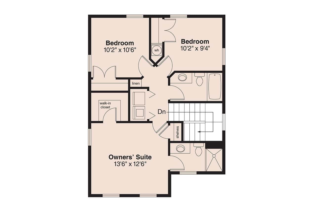 Upper Level of Craftsman Plan #108-1428