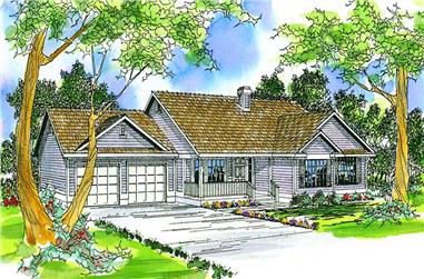 3-Bedroom, 1683 Sq Ft Country Home Plan - 108-1430 - Main Exterior