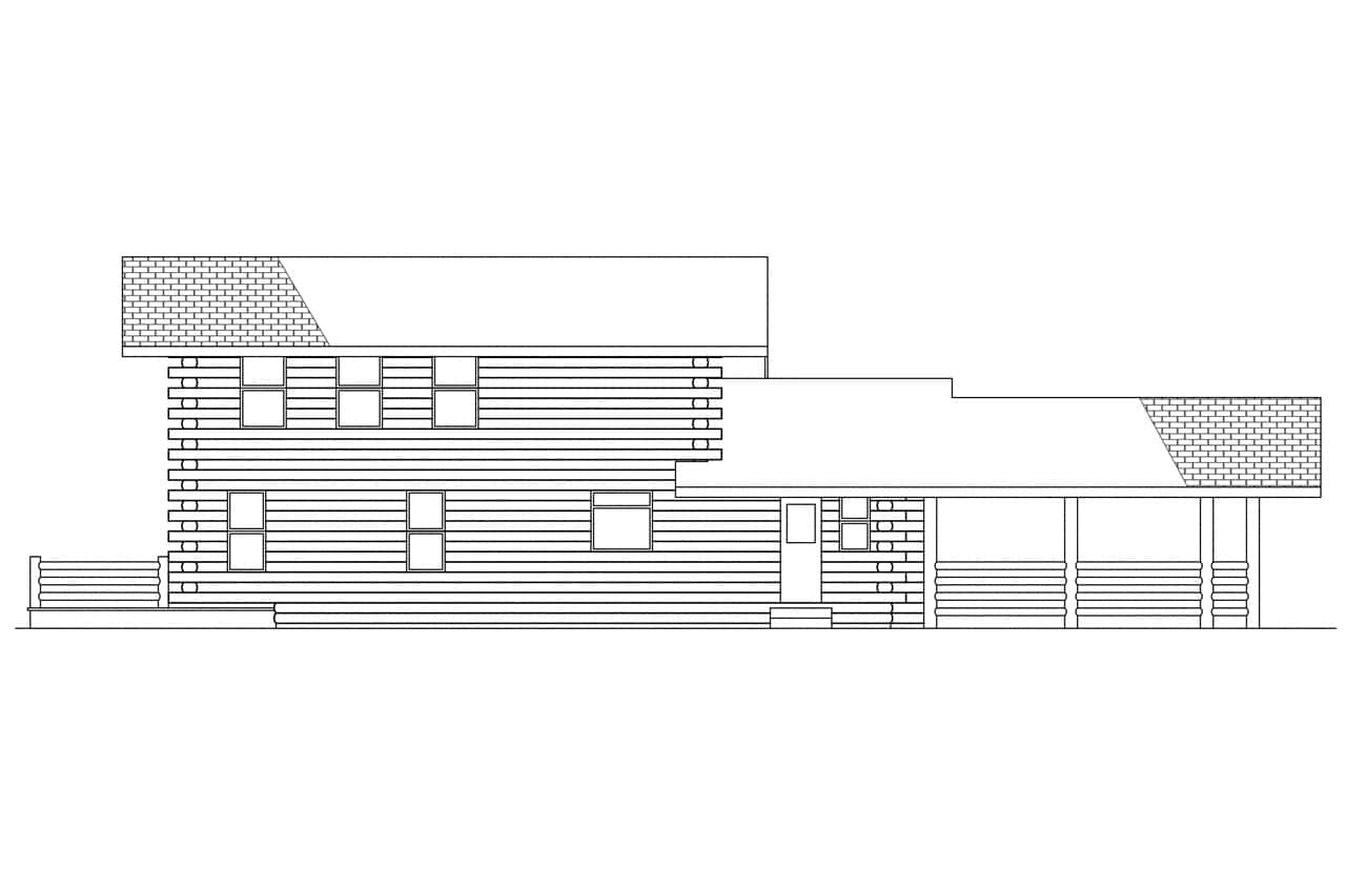 Home Plan Rear Elevation of this 2-Bedroom,2071 Sq Ft Plan -108-1433