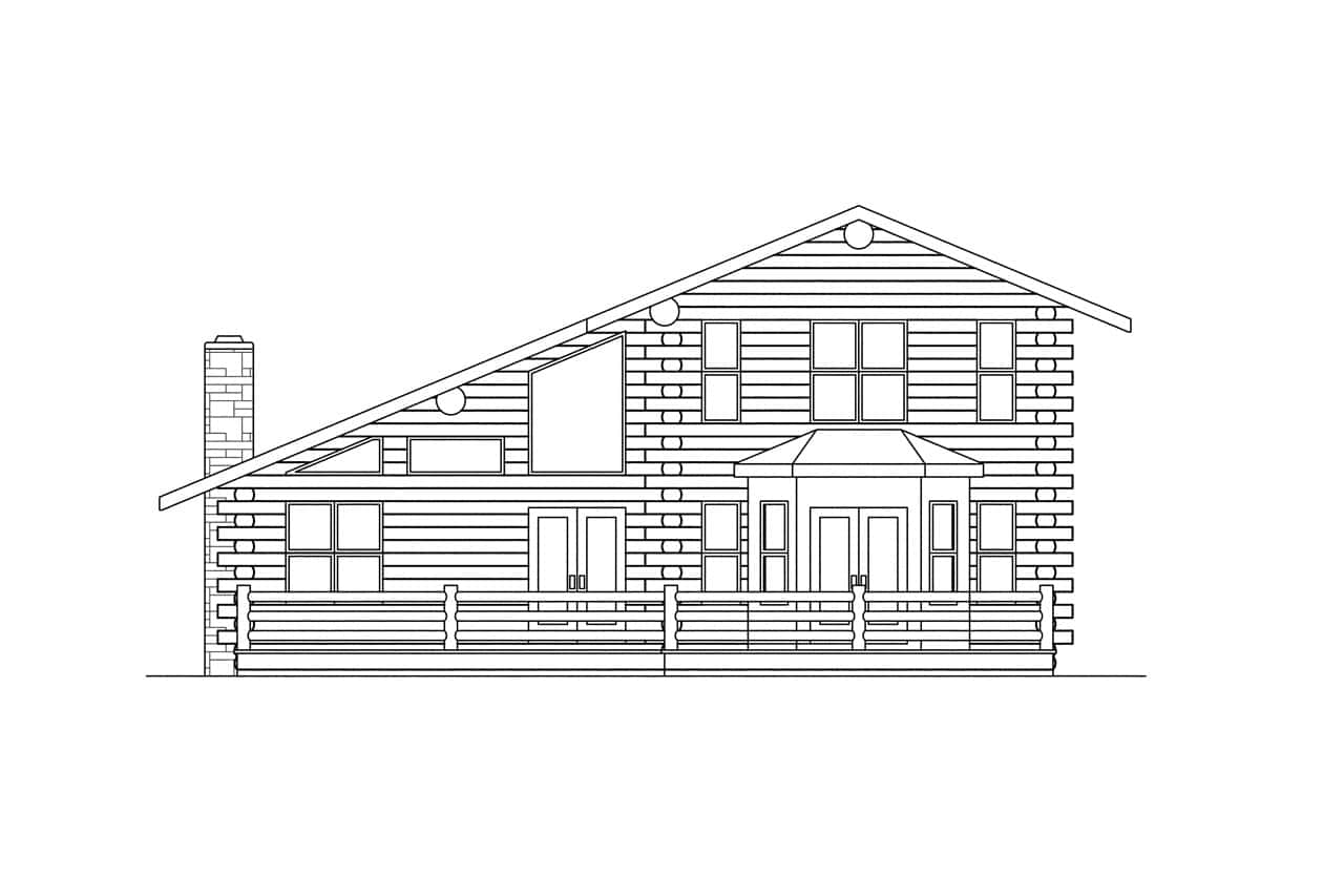 Home Plan Right Elevation of this 2-Bedroom,2071 Sq Ft Plan -108-1433