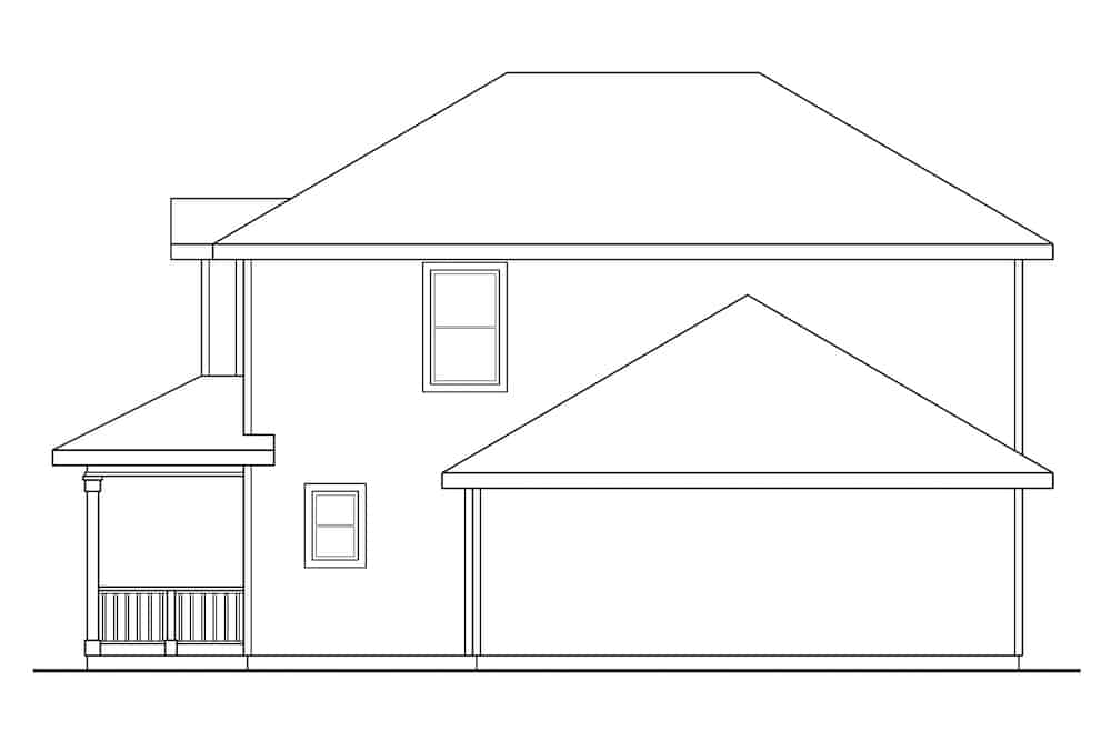 Home Plan Right Elevation of this 3-Bedroom,1526 Sq Ft Plan -108-1434