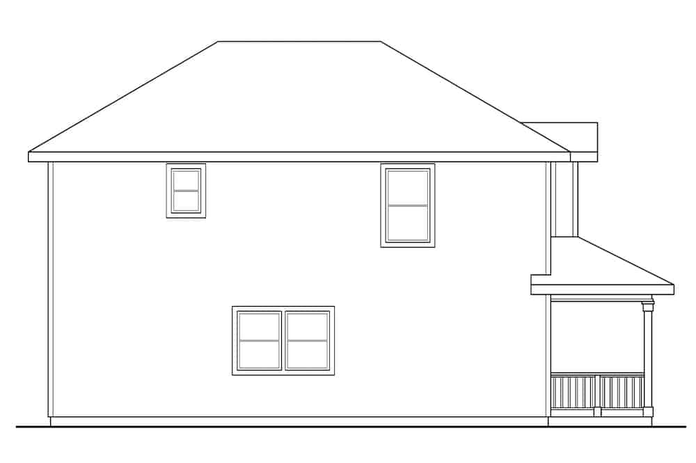 Home Plan Left Elevation of this 3-Bedroom,1526 Sq Ft Plan -108-1434