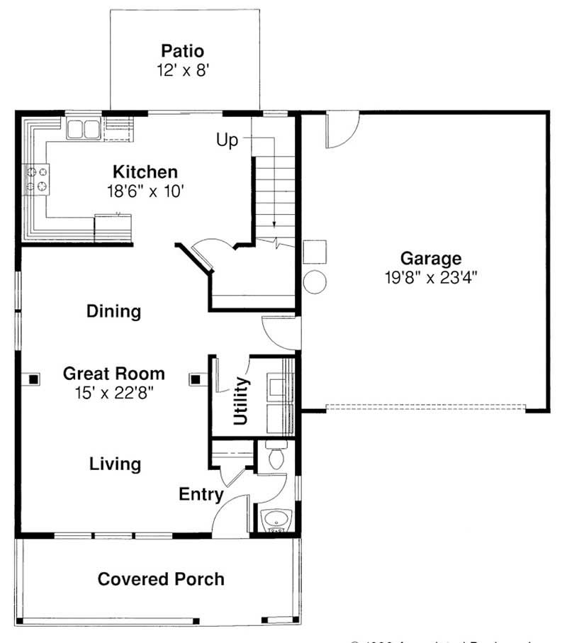 Floor Plan First Story of Country Plan #108-1434