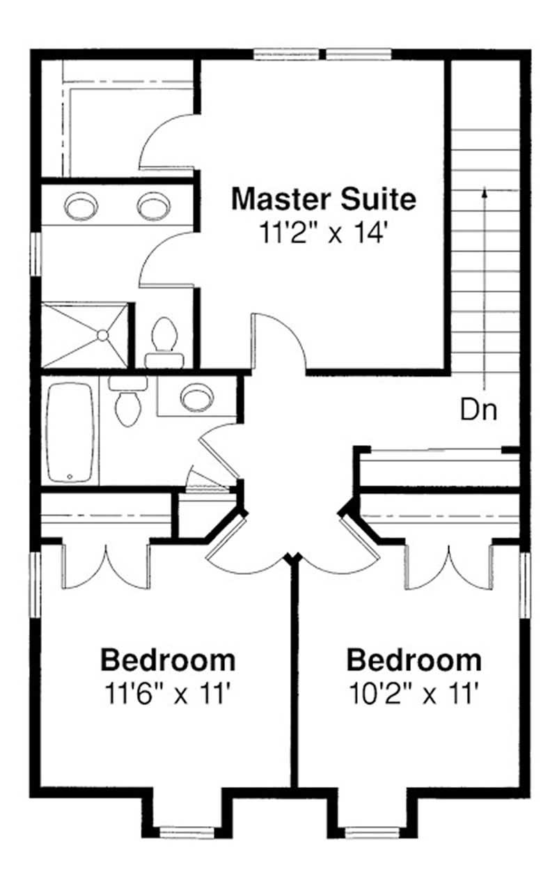 Floor Plan Second Story of Country Plan #108-1434