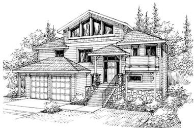 4-Bedroom, 2877 Sq Ft Contemporary House Plan - 108-1435 - Front Exterior