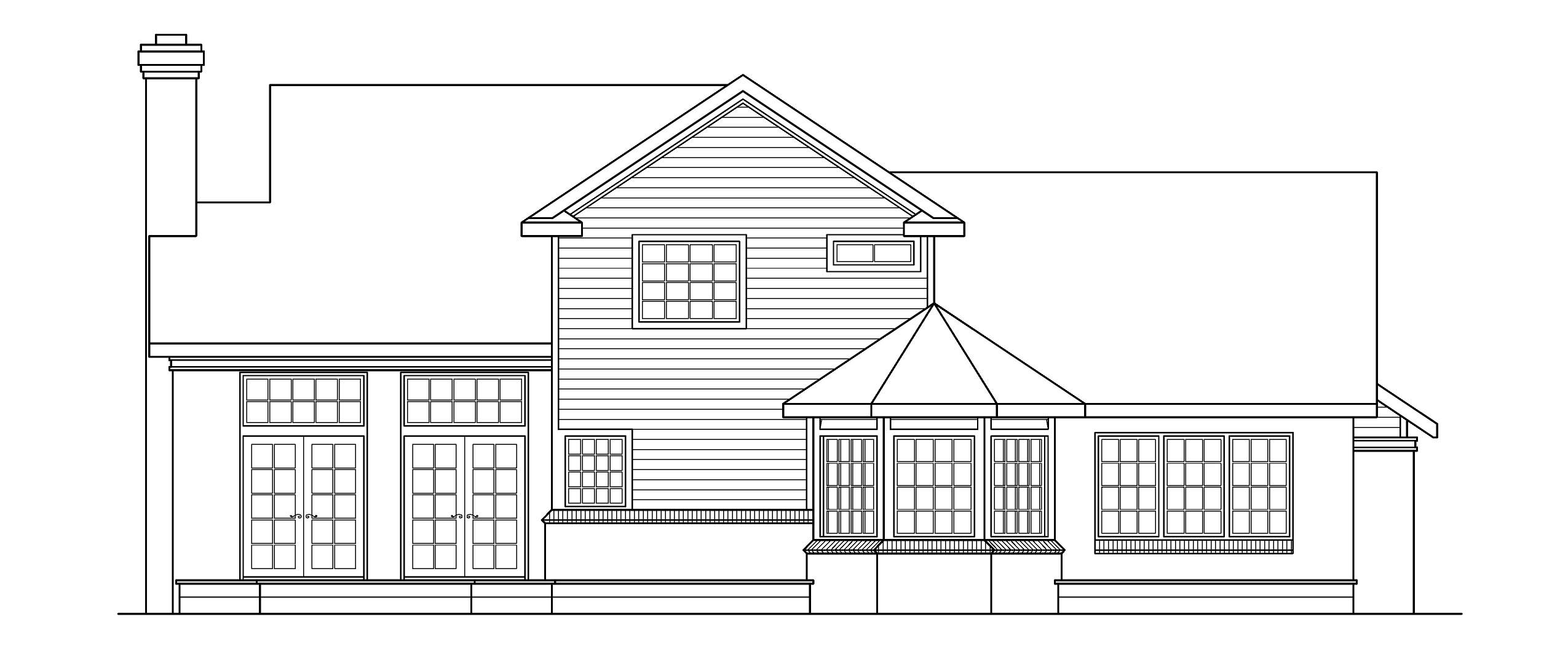 Home Plan Rear Elevation of this 3-Bedroom,2318 Sq Ft Plan -108-1437