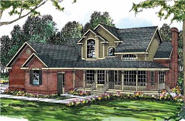 3-Bedroom, 2318 Sq Ft Country House Plan - 108-1437 - Front Exterior