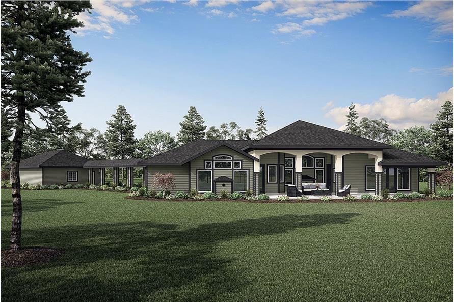 Rear View of this 3-Bedroom,3065 Sq Ft Plan -108-1438