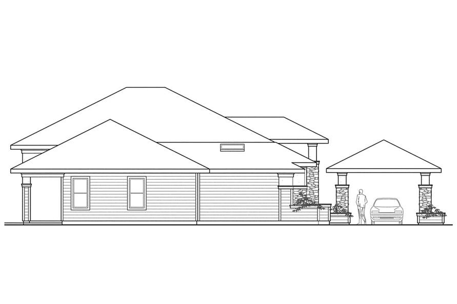 Home Plan Left Elevation of this 3-Bedroom,3065 Sq Ft Plan -108-1438