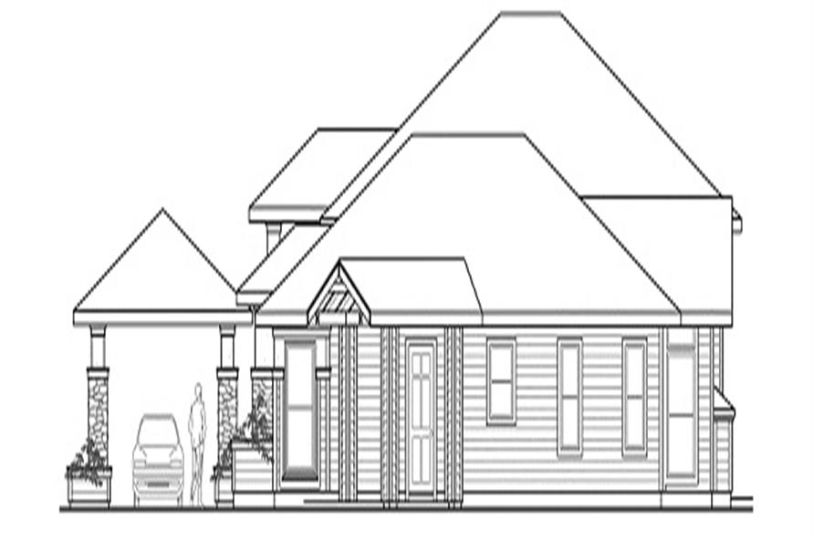 Home Plan Right Elevation of this 3-Bedroom,3065 Sq Ft Plan -108-1438