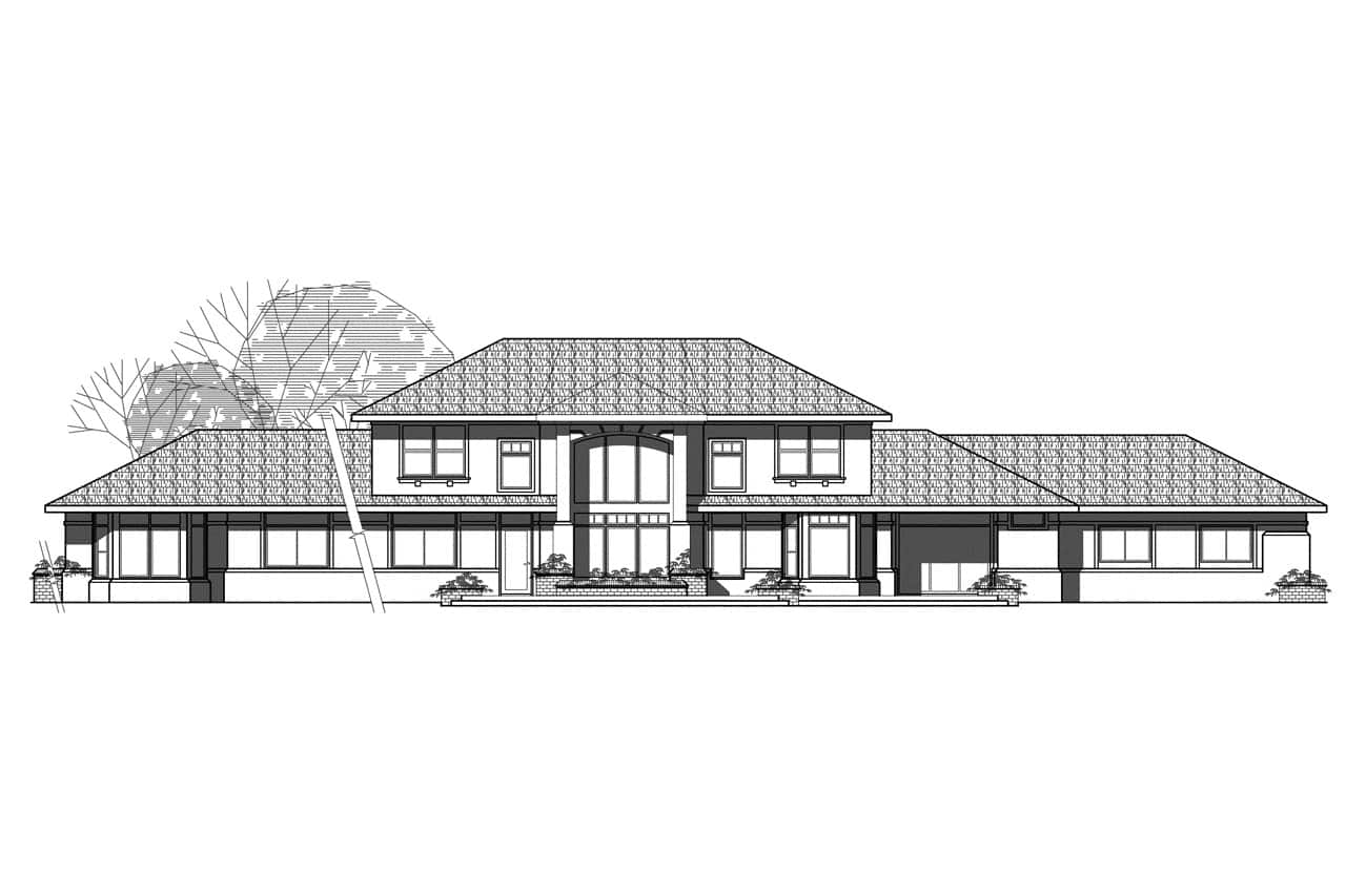 Home Plan Rear Elevation of this 4-Bedroom,3015 Sq Ft Plan -108-1441