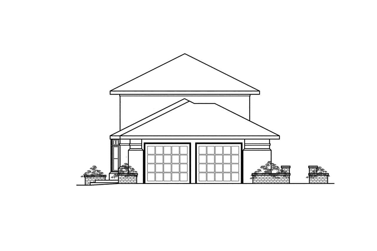 Home Plan Left Elevation of this 4-Bedroom,3015 Sq Ft Plan -108-1441