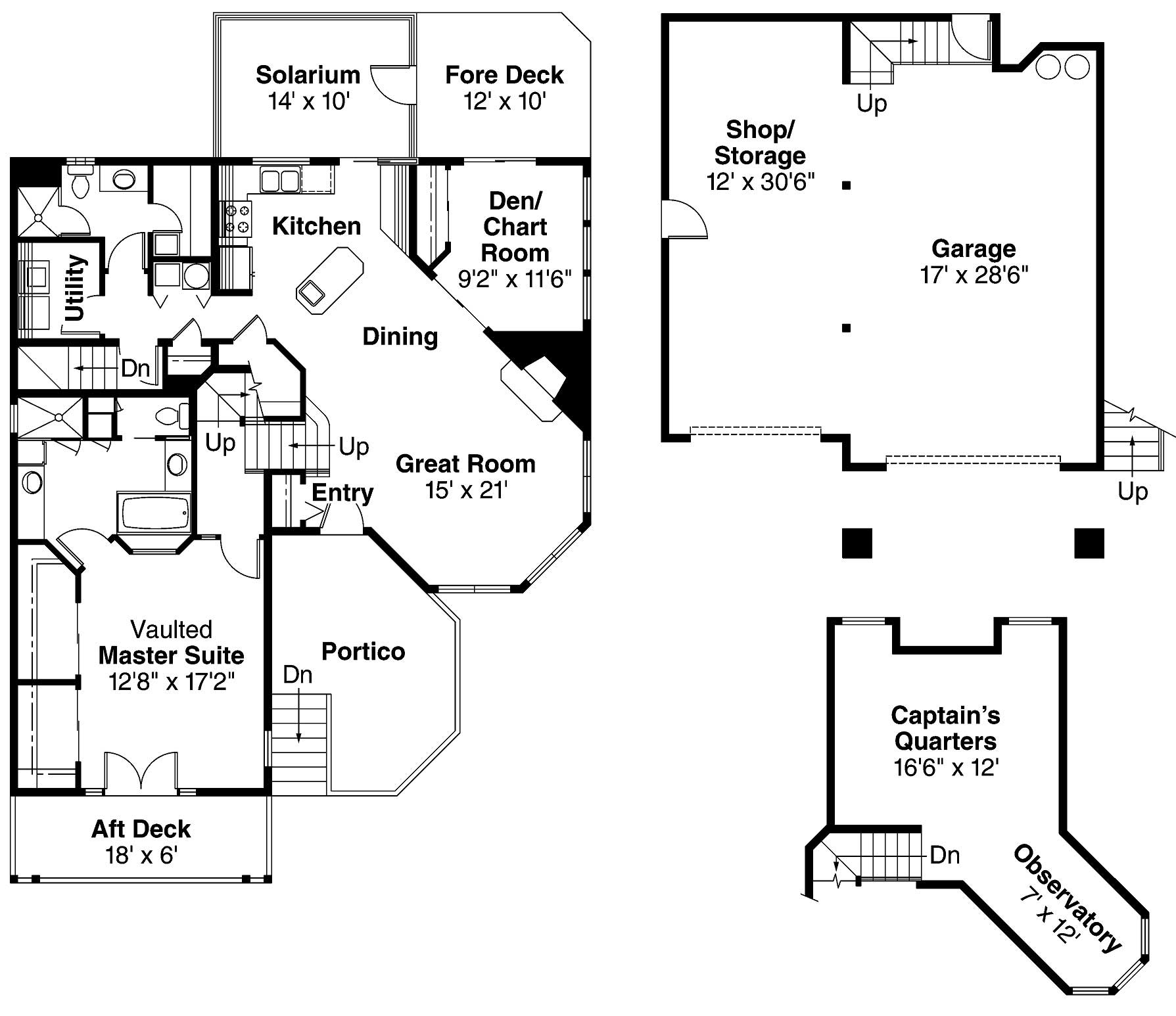 Floor Plan First Story of Contemporary Plan #108-1442