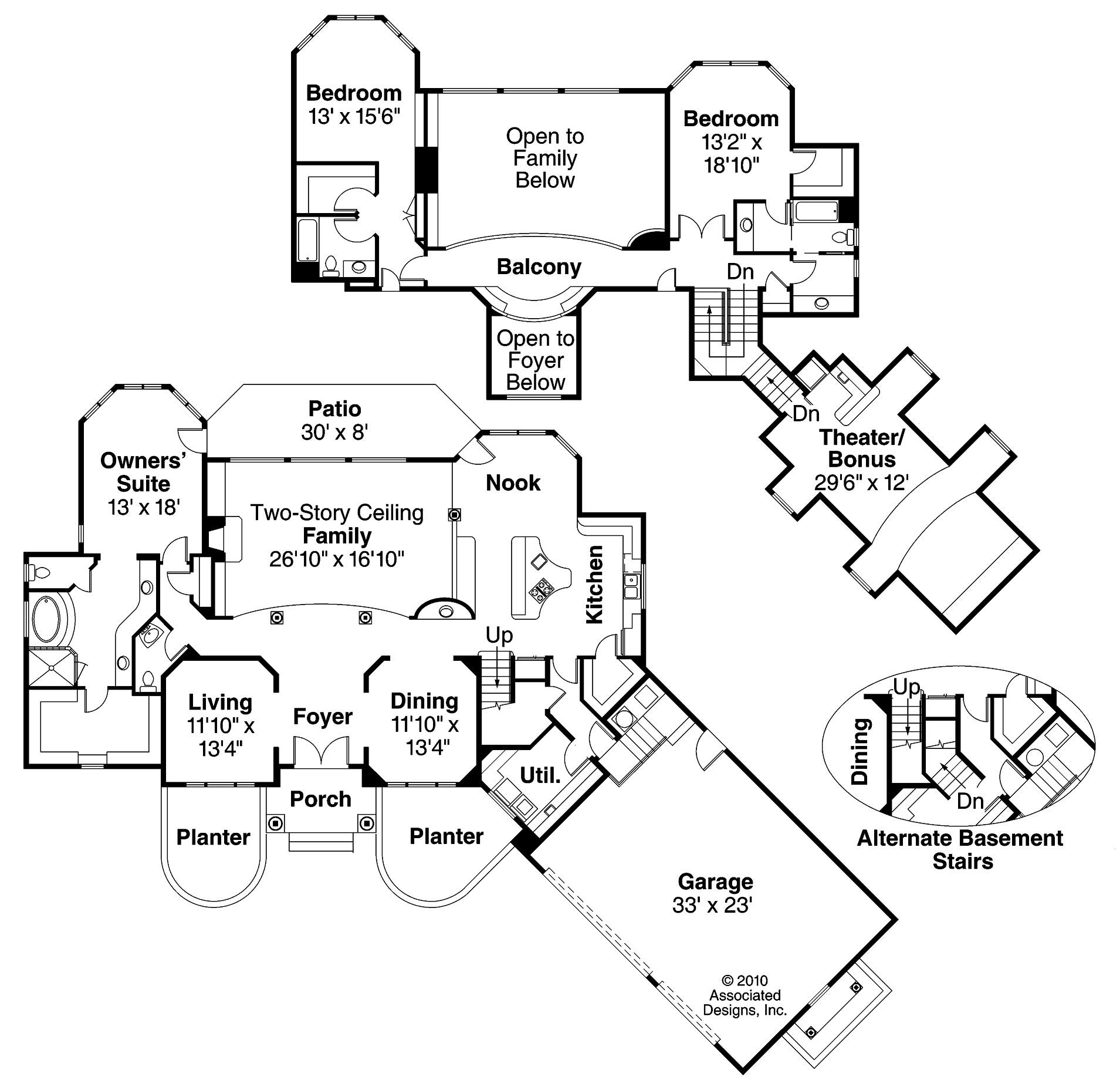 Floor Plan First Story of Contemporary Plan #108-1443