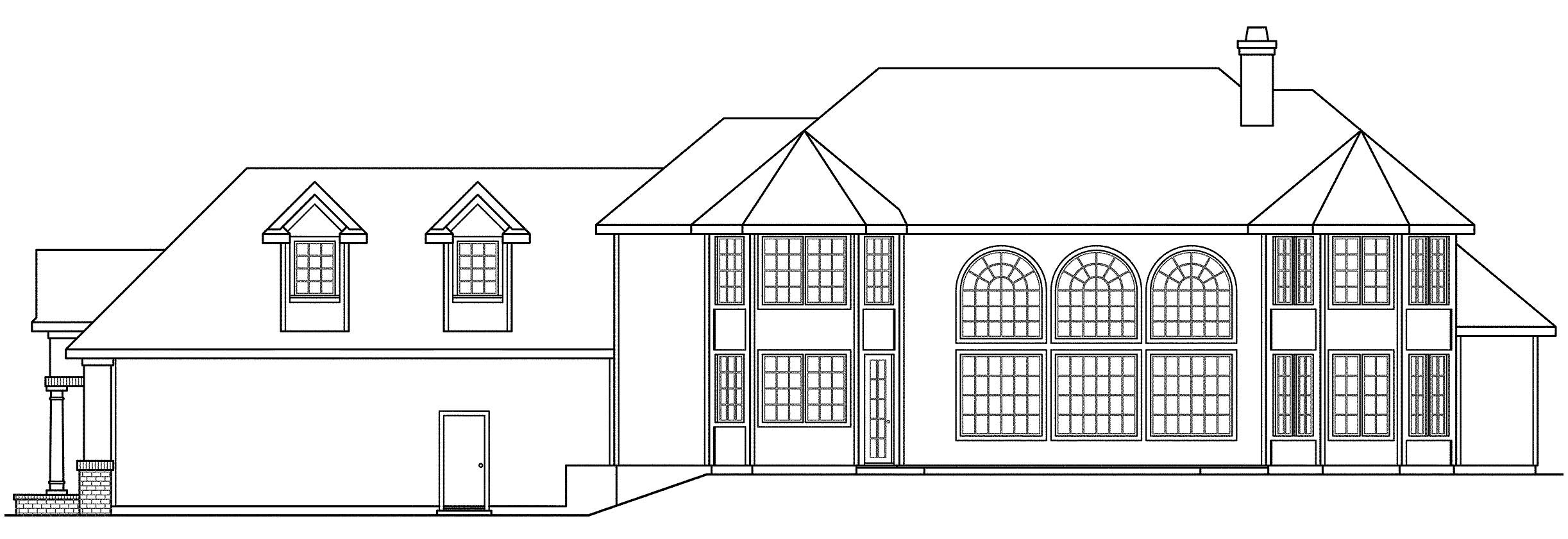 Home Plan Rear Elevation of this 3-Bedroom,4005 Sq Ft Plan -108-1443