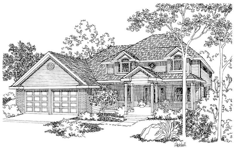 Front View of this 3-Bedroom, 2296 Sq Ft Plan - 108-1445