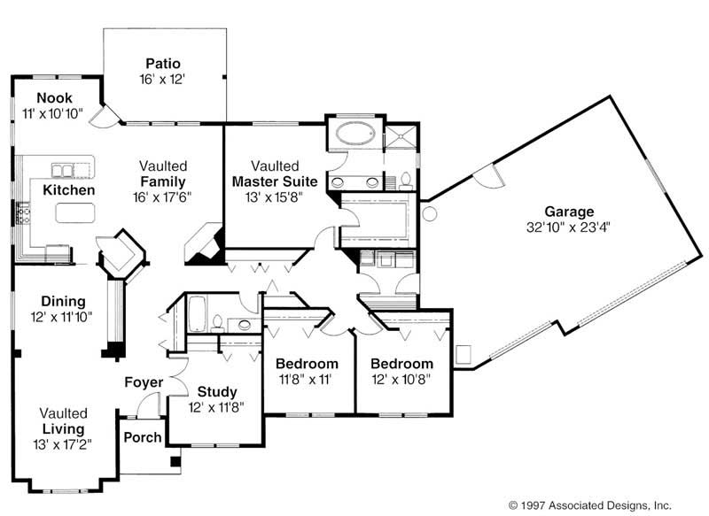 Floor Plan First Story of Contemporary Plan #108-1446