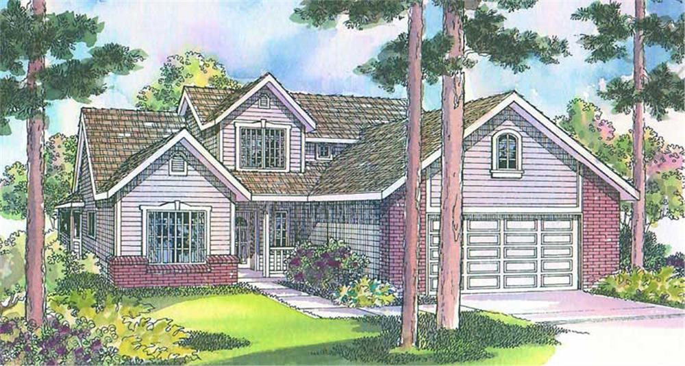Front elevation of Country home (ThePlanCollection: House Plan #108-1447)