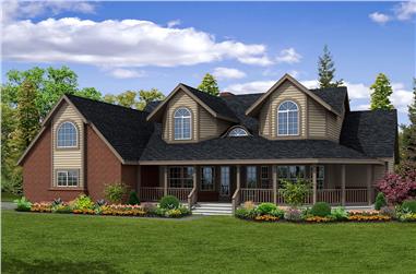 4-Bedroom, 2569 Sq Ft Country House Plan - 108-1450 - Front Exterior