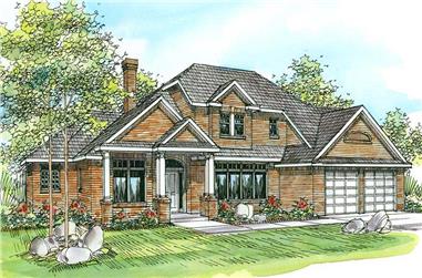 4-Bedroom, 2922 Sq Ft Contemporary House Plan - 108-1454 - Front Exterior