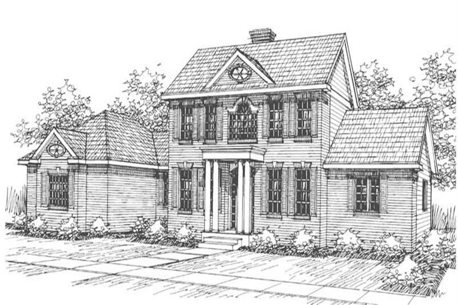 3-Bedroom, 2707 Sq Ft Colonial House Plan - 108-1455 - Front Exterior