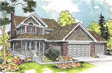 4-Bedroom, 2540 Sq Ft Country House Plan - 108-1456 - Front Exterior